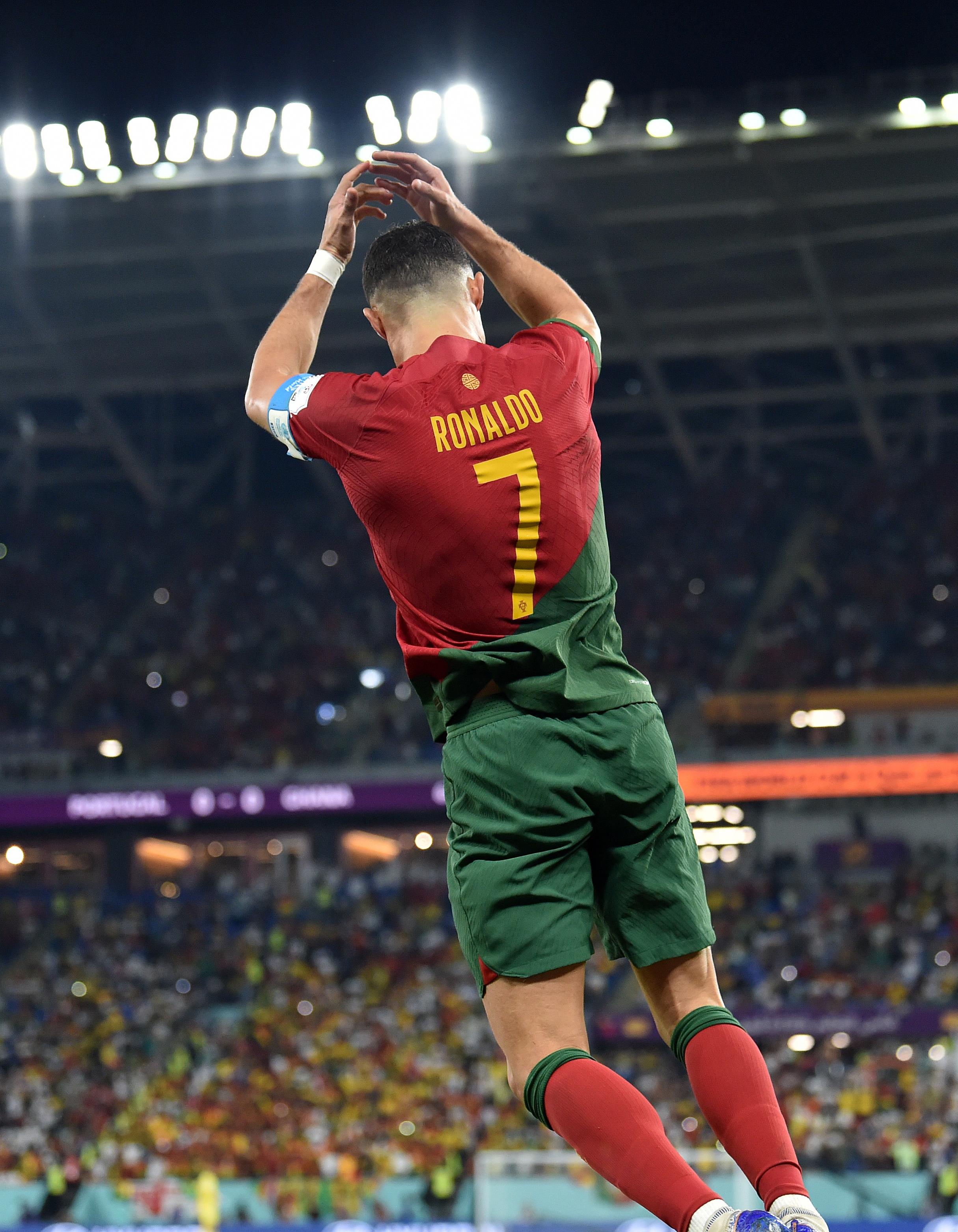 Cristiano Ronaldo, avançado, Portugal, 37 anos, 9 meses e 19 dias. Mundial 2022, Portugal, 3-Gana, 2. Foto MIGUEL NUNES