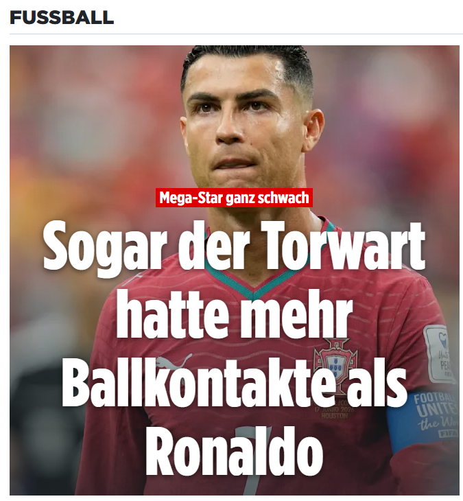 Bild - Até o guarda-redes tocou mais na bola que Ronaldo