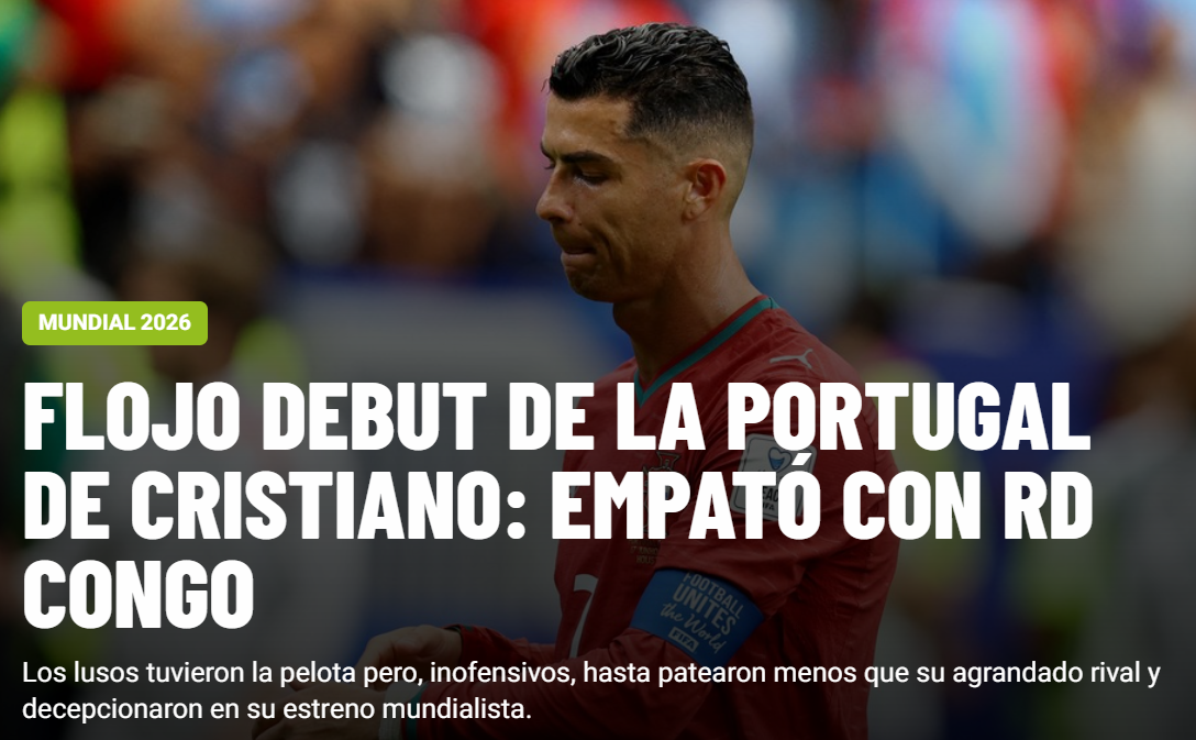 Olé - Estreia dececionante de Portugal de Cristiano