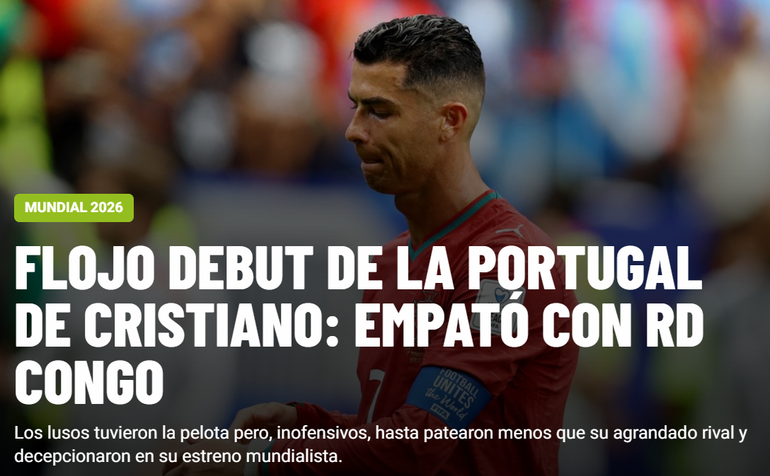 Olé - Estreia dececionante de Portugal de Cristiano
