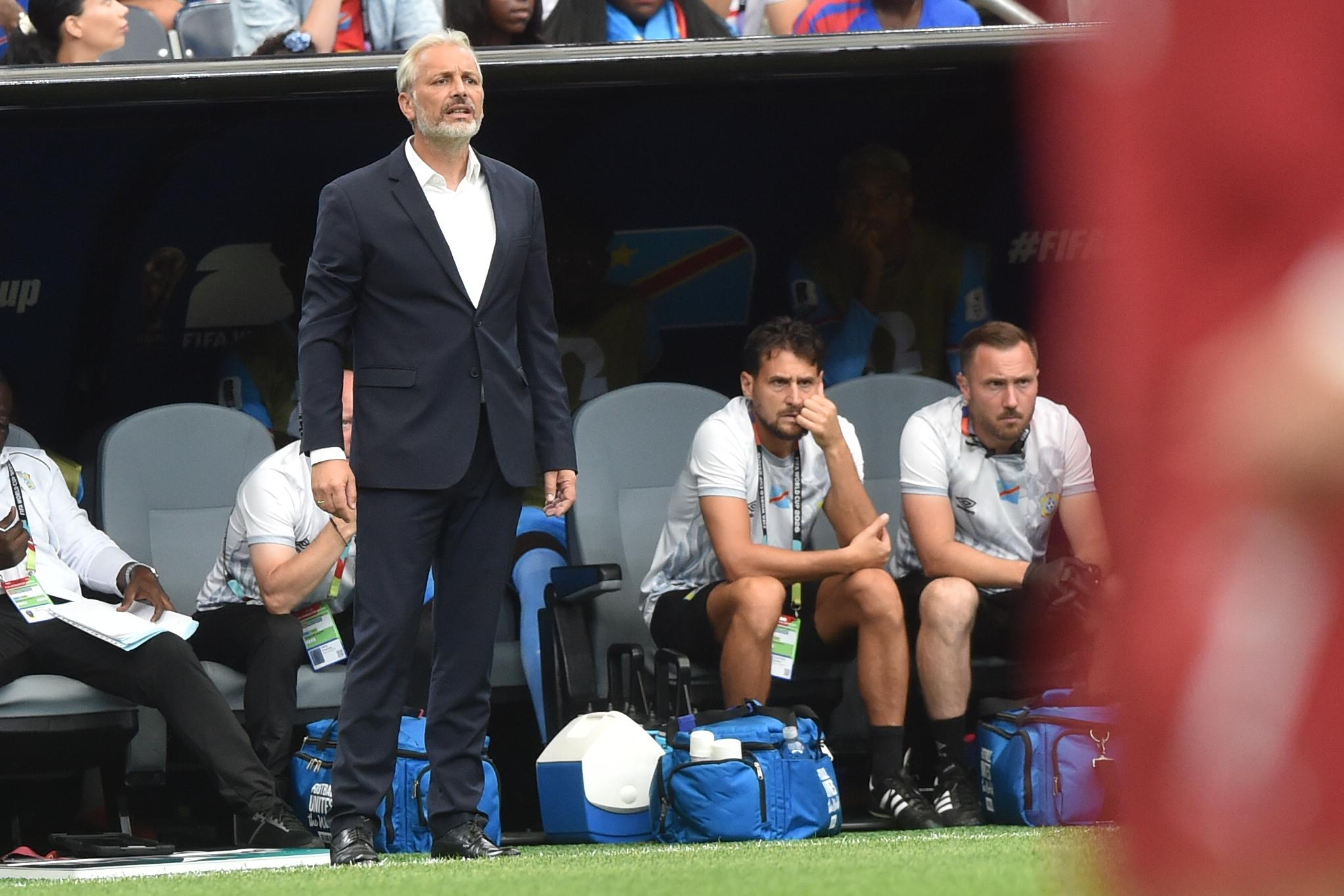 Sébastien Desabre, selecionador da RD Congo, no jogo do Mundial 2026 com Portugal (foto: Miguel Nunes)