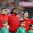 João Palhinha e Rafael Leão ao lado de Diogo Jota na Seleção Nacional