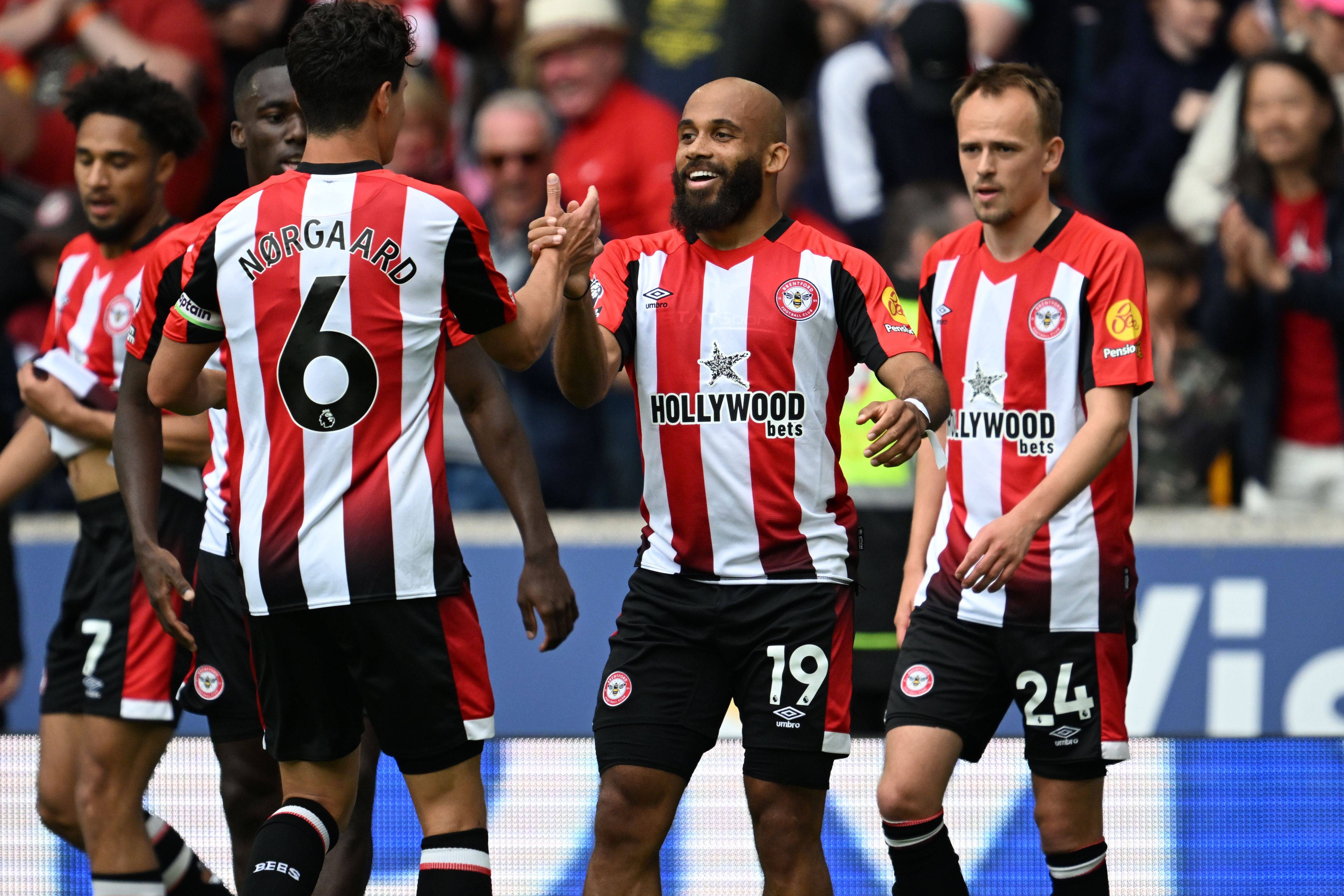 Bryan Mbeumo a celebrar um dos 20 golos pelo Brentford na Premier League, na época passada