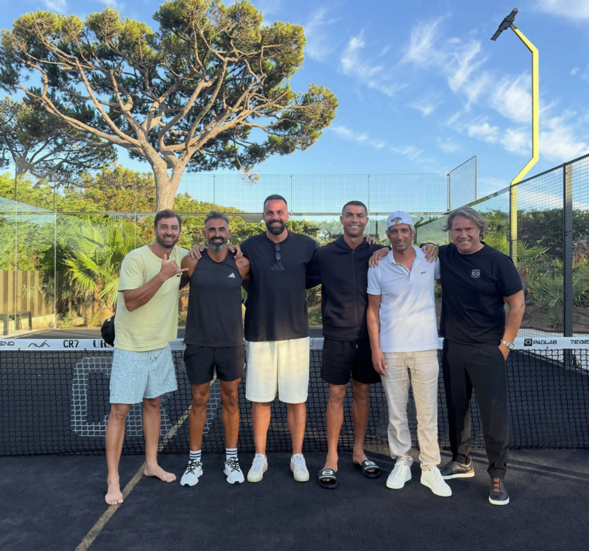Miguel Paixão, Carlos Martins, Fábio Faria, Cristiano Ronaldo e Fábio Coentrão - Foto: fabiofaria29/instagram