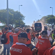 Euforia na chegada do Benfica ao Estádio Algarve