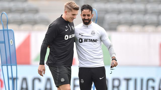 Gyokeres e Ruben Amorim no Sporting. Foto Miguel Nunes
