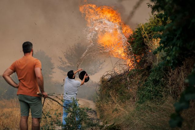 Populares lutam para apagar fogo em Mêda