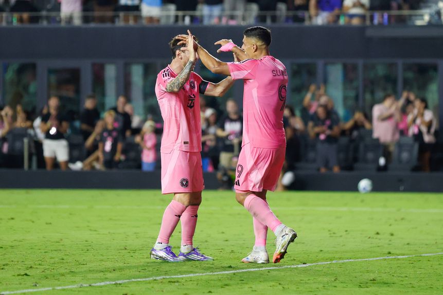 Messi e Suárez festejam golo pelo Inter Miami