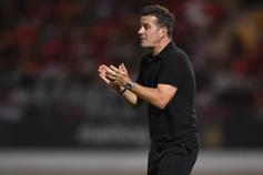 Marco Silva ficou satisfeito com a goleada (7-0) imposta pelo Benfica ao Casa Pia, na 2.ª jornada da Liga — Foto: Miguel Nunes