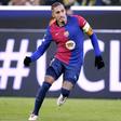 Raphinha com a braçadeira de capitão, sem Ter Stegen, Ronald Araújo e De Jong em campo