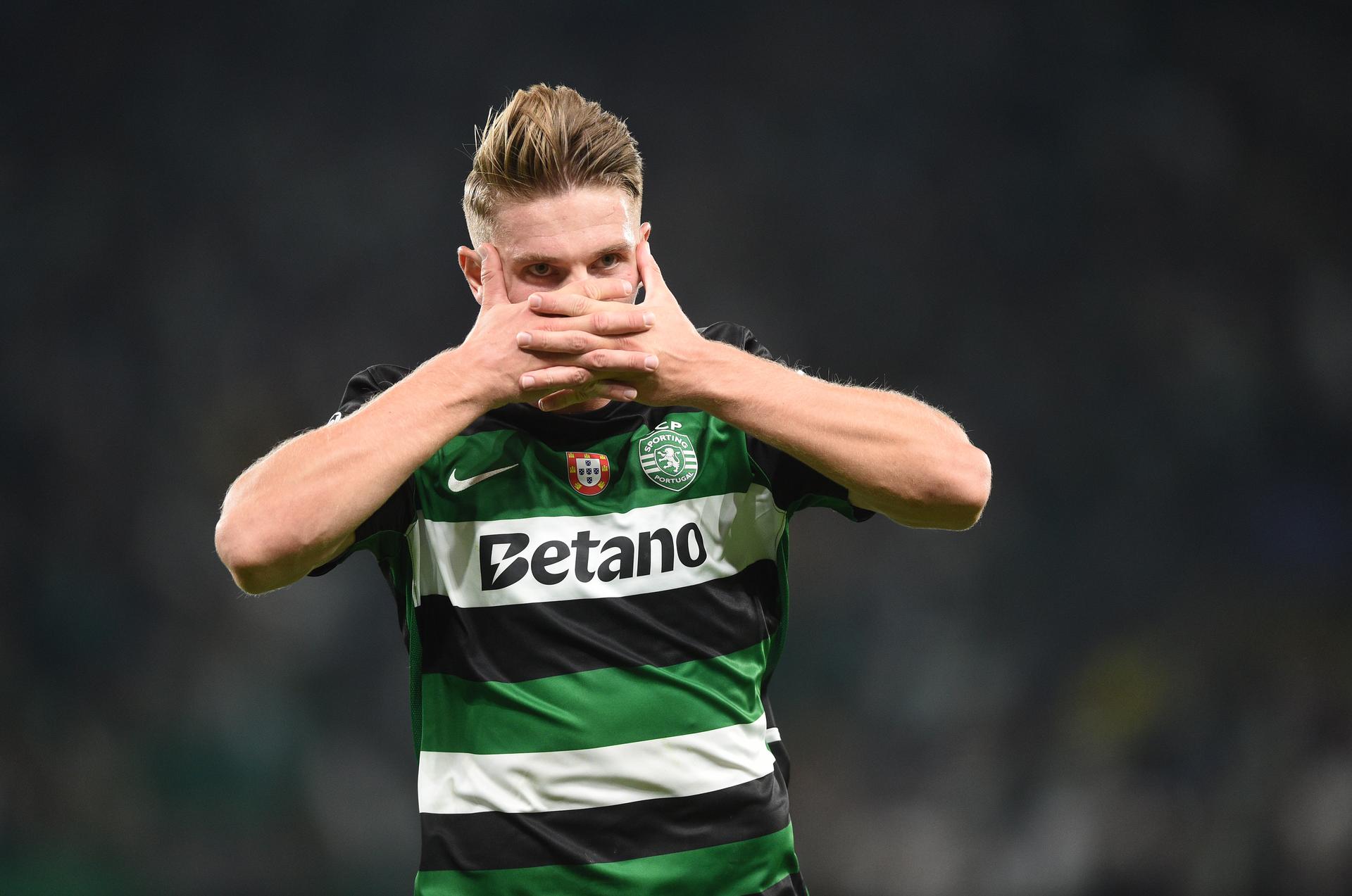 Viktor Gyökeres, Sporting, pela Champions League (Foto: GRAFISLAB)