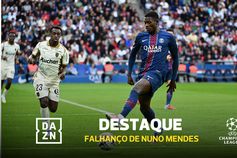 Incrível: receção de Nuno Mendes é de outro mundo... já o remate