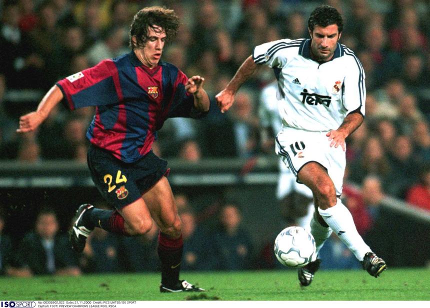 Figo trocou o Barcelona pelo Real Madrid em 2000