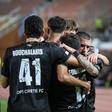 Aitor Cantalapiedra a celebrar o primeiro golo do OFI Crete na Europa
