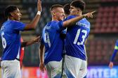 Camarda festeja golo pelos sub-21 de Itália