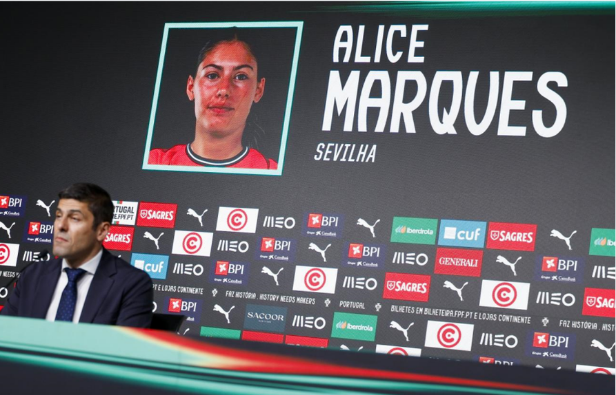 Alice Marques foi a principal novidade da convocatória anunciada por Francisco Neto para os jogos da Seleção Nacional feminina ante os EUA. Foto: FPF