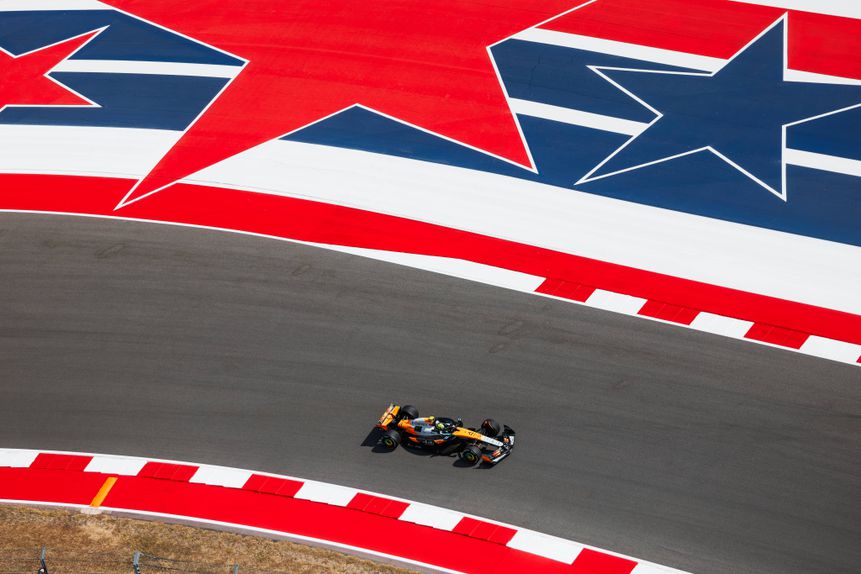 Lando Norris, piloto da McLaren, em ação em Austin