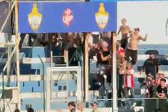 Jogadores do Leixões em confrontos com adeptos
