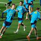Dean Huijsen, defesa-central do Real Madrid, no treino da seleção espanhola