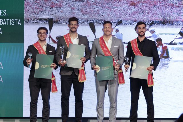 Pedro Casinha, Messias Baptista, João Ribeiro e Gustavo Gonçalves receberam o Prémio Excelência Desportiva do  Comité Olímpico        Fotografia Francisco Paraíso/COP
