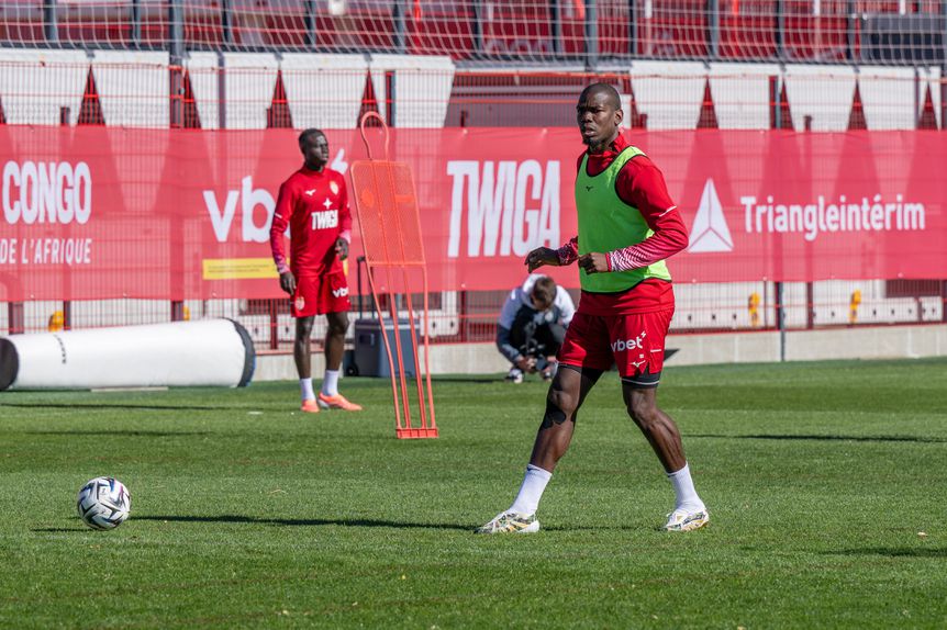 Paul Pogba durante treino do Mónaco