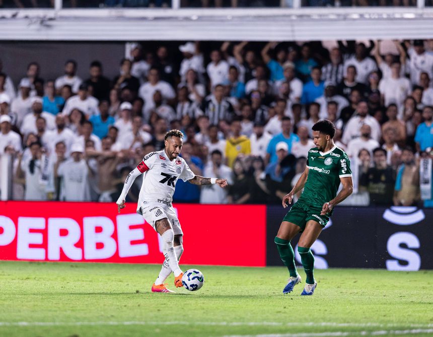 Neymar na vitória sobre o Palmeiras de Abel Ferreira