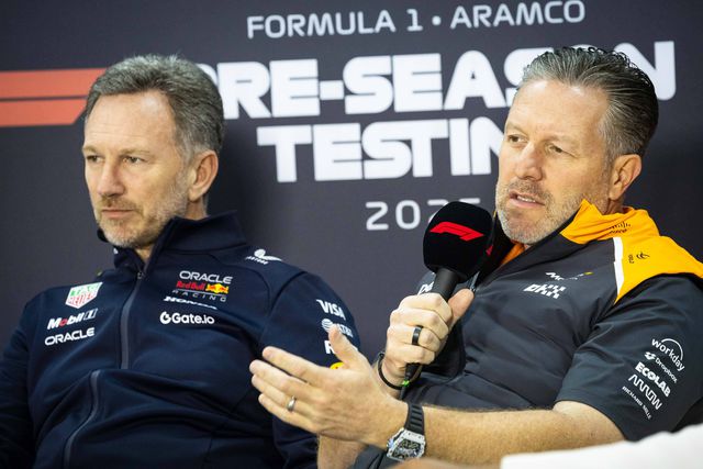 Christian Horner, antigo chefe da Red Bull (à esquerda) e Zak Brown, CEO da McLaren (à direita)
