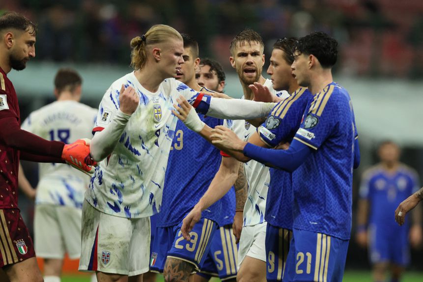 Haaland bisou na vitória sobre a Itália. Foto: IMAGO