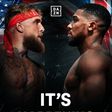 Jake Paul à esquerda e Anthony Joshua à direita - X da DAZN Boxing