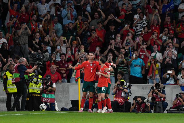 Festejos de Cristiano Ronaldo e companhia frente à Hungria, em Alvalade