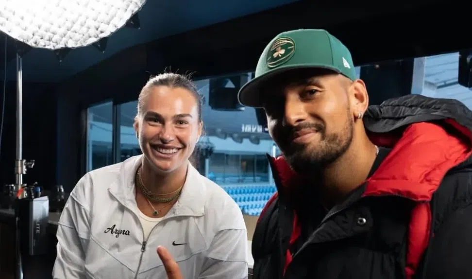 Sabalenka e Kyrgios seguem firmes na intenção de se defrontarem. Foto Nick Kyrgios