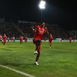 Ríos festeja primeiro golo do Benfica em Faro, nos oitavos de final da Taça de Portugal. Foto Carlos Vidigal/KAPTA +