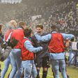 Festejos dos jogadores do Bochum frente ao RB Leipzig