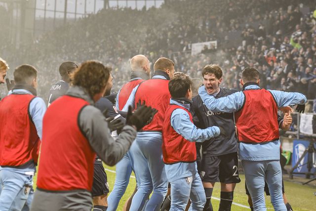 Festejos dos jogadores do Bochum frente ao RB Leipzig
