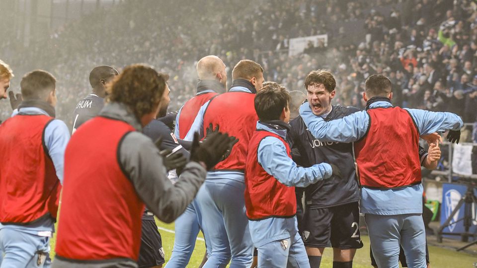 Festejos dos jogadores do Bochum frente ao RB Leipzig