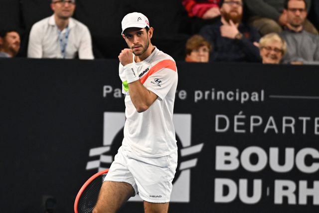 Nuno Borges a celebrar a conquista de um ponto importante