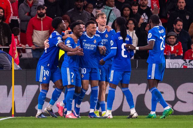 Festa dos jogadores do Real Madrid pela vitória (1-0) frente ao Benfica