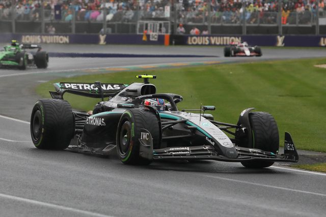 Andrea Kimi Antonelli, da Mercedes, a participar no Grande Prémio da Austrália, a sua estreia na F1