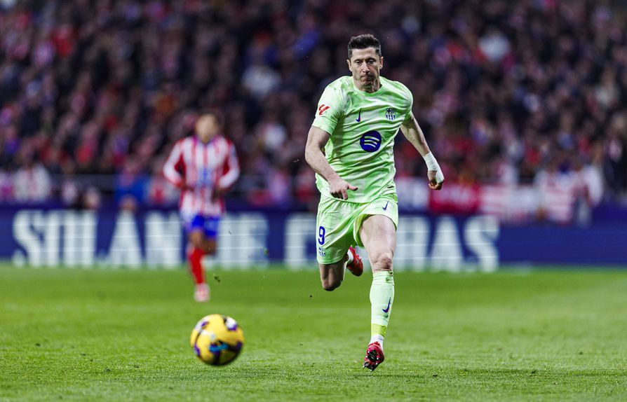 Robert Lewandowski em ação pelo Barcelona