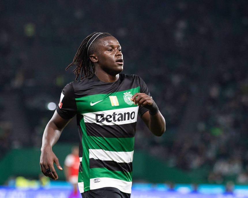 Geovany Quenda em ação pelo Sporting