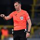 João Pinheiro, árbitro português de 37 anos, durante um jogo da Liga dos Campeões da presente temporada entre o Club Brugges e o Aston Villa