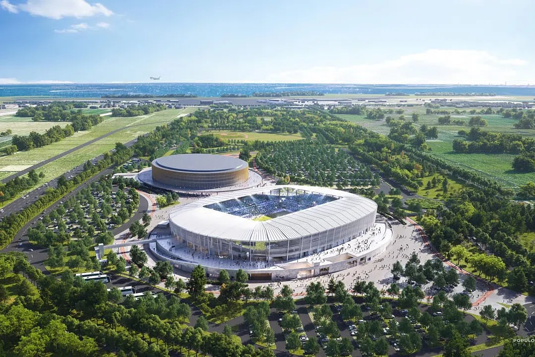 Eis a imagem do futuro recinto desportivo apresentado em maqueta