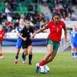 Kika Nazareth em ação no jogo de Portugal frente à Eslováquia na qualificação para o Mundial de futebol feminino - Foto: FPF
