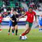 Kika Nazareth em ação no jogo de Portugal frente à Eslováquia na qualificação para o Mundial de futebol feminino - Foto: FPF