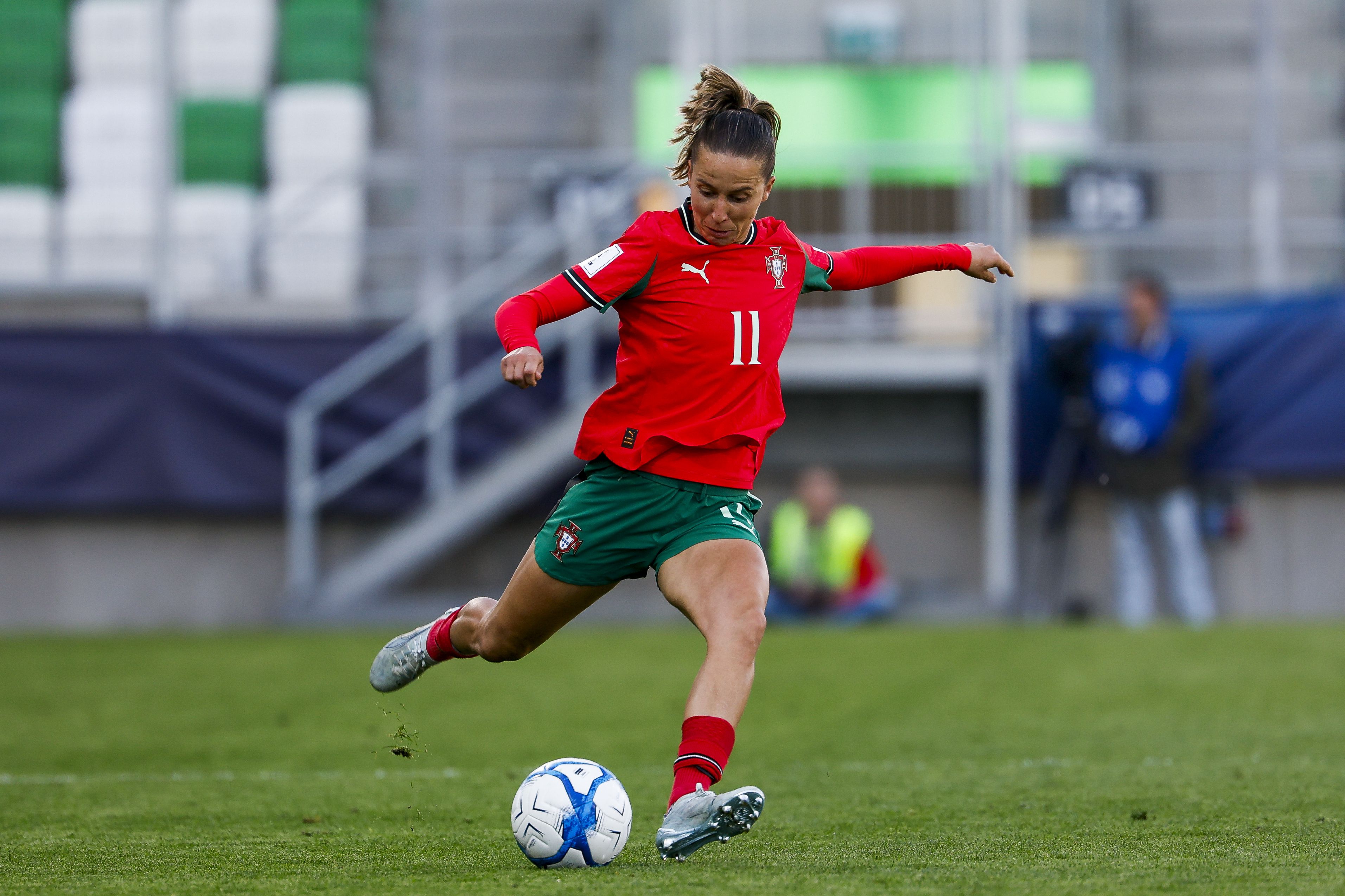 Tatiana Pinto voltou a mostrar-se m bom plano com a camisola da Seleção - Foto: FPF