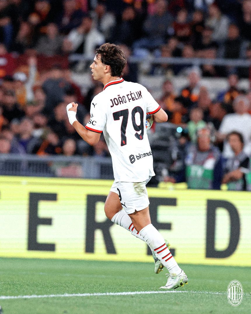 João Félix estreou-se a marcar pelo Milan na Serie A em Roma