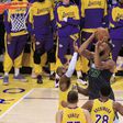 Rudy Gobert, dos Minnesota Timberwolves, durante jogo com os Lakers