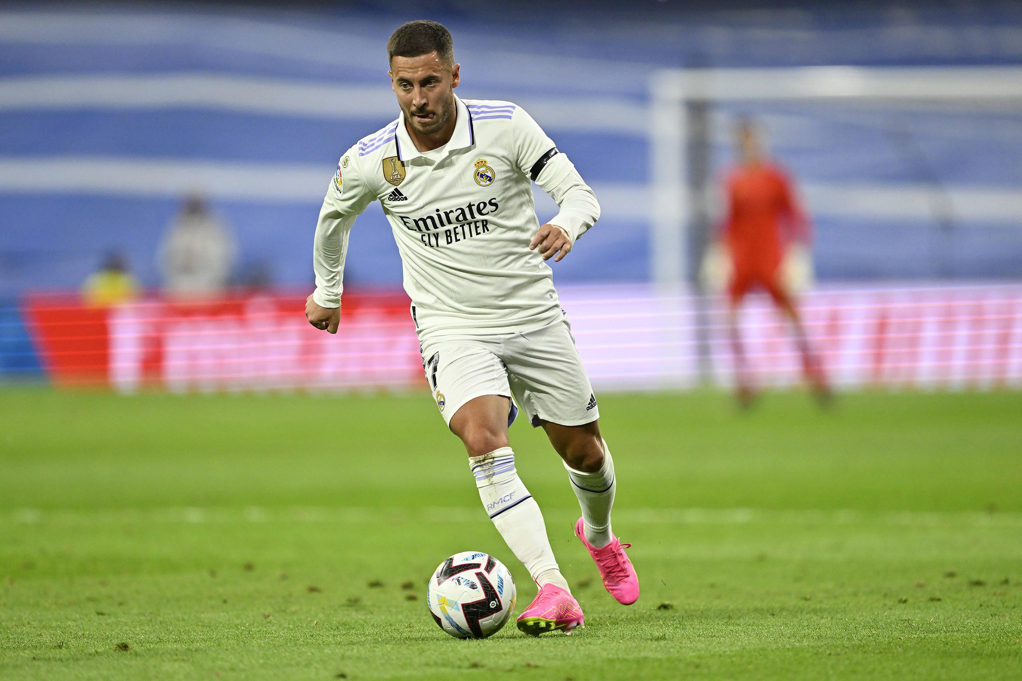 Hazard com a camisola do Real Madrid