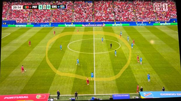 Momento do jogo de Portugal com o Congo
