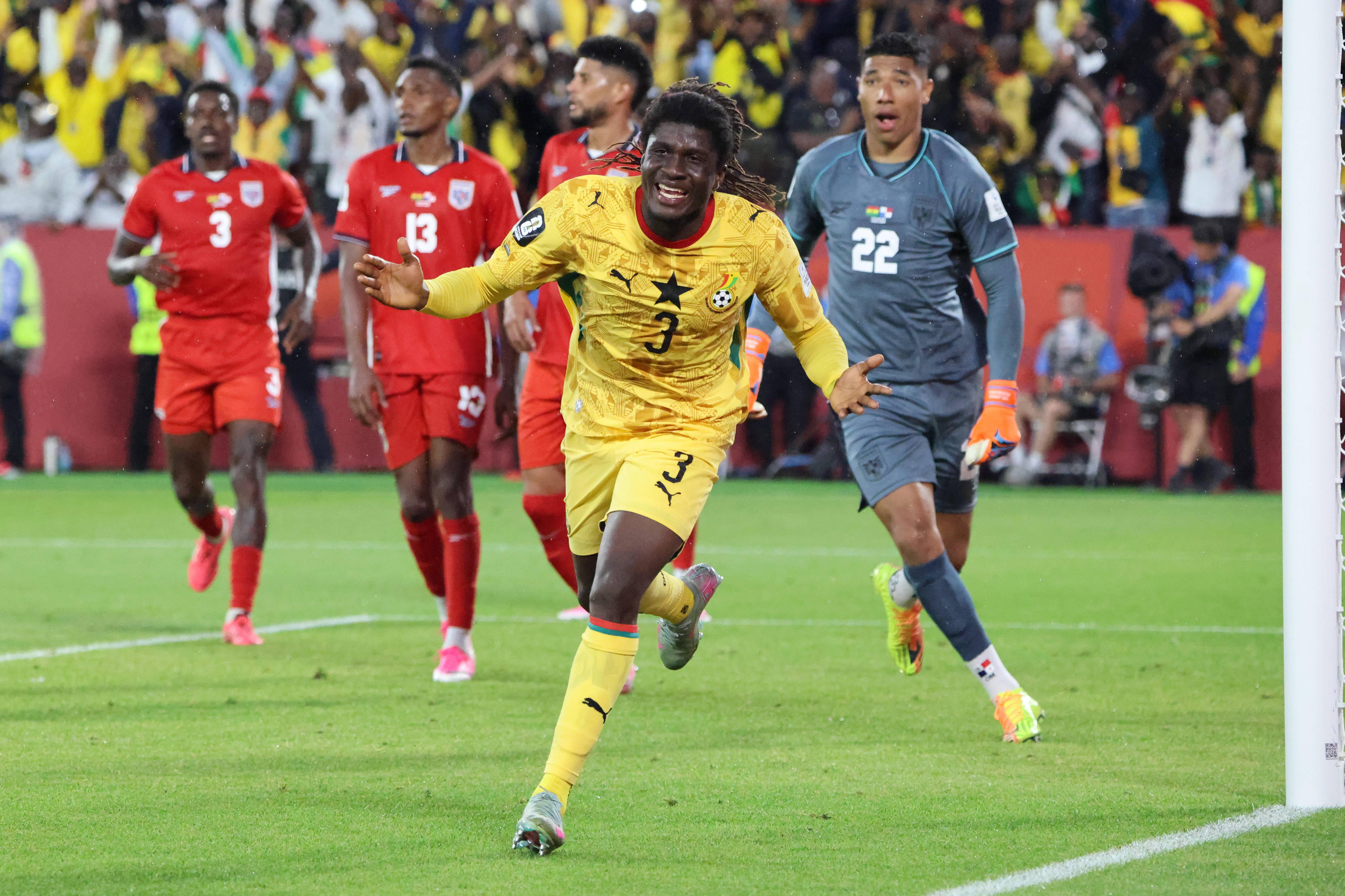 Caleb Yirenkyi marcou o único golo do Gana-Panamá na compensação - Foto: Imago